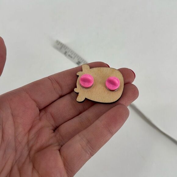 Squishmallows Enamel Pin Malcolm the Mushroom& Wooden Ulga Moo - Picture 2 of 10